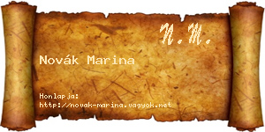 Novák Marina névjegykártya